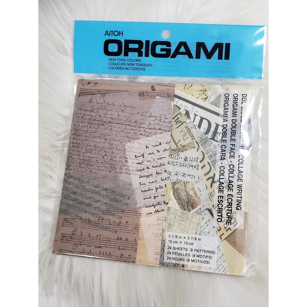 Aitoh ORIGAMI Paper Craft Kit Vintage Pattern Money Travel 15cm x 15cm, 24 pcs
